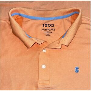 IZOD Advantage Performance Polo 3XLT Sherbert Orange Pique EUC